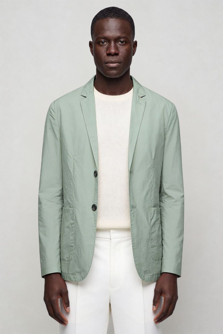 Men's Summer Thin Suit Blazer - Pea Green - L Men's Summer Thin Suit Blazer - Pea Green - L