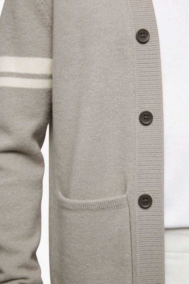 Kobe Stripe Knit Cardigan - Sand