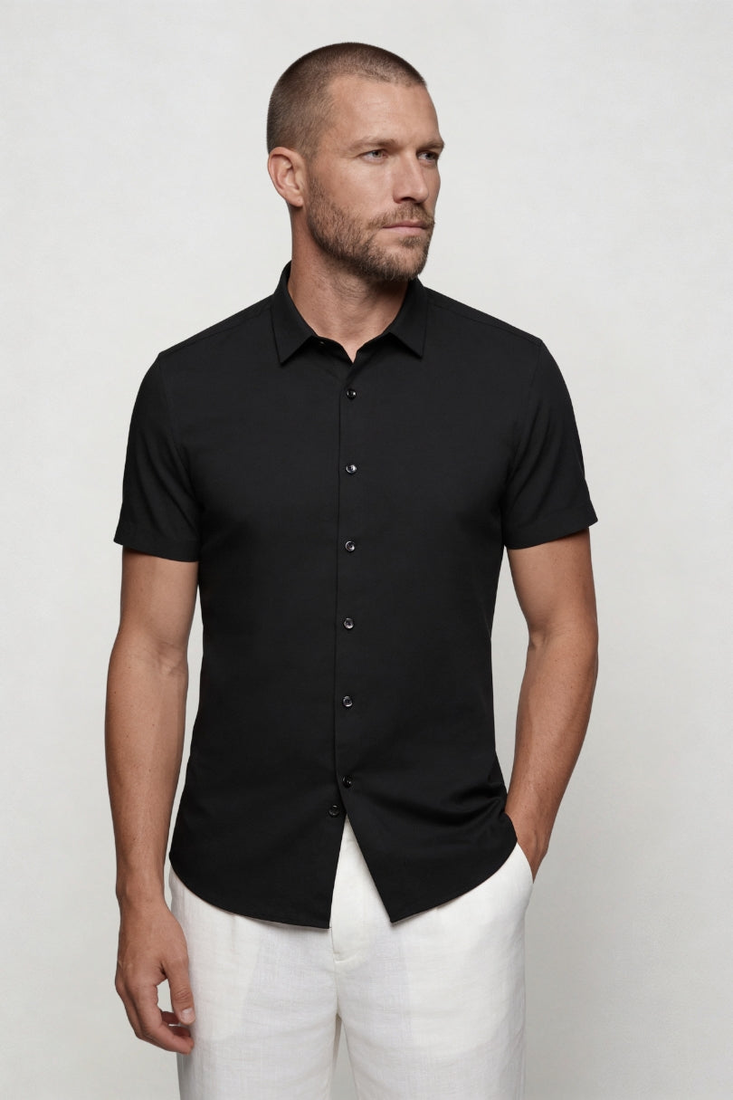 Aurelio Performance Dress Shirt - Black