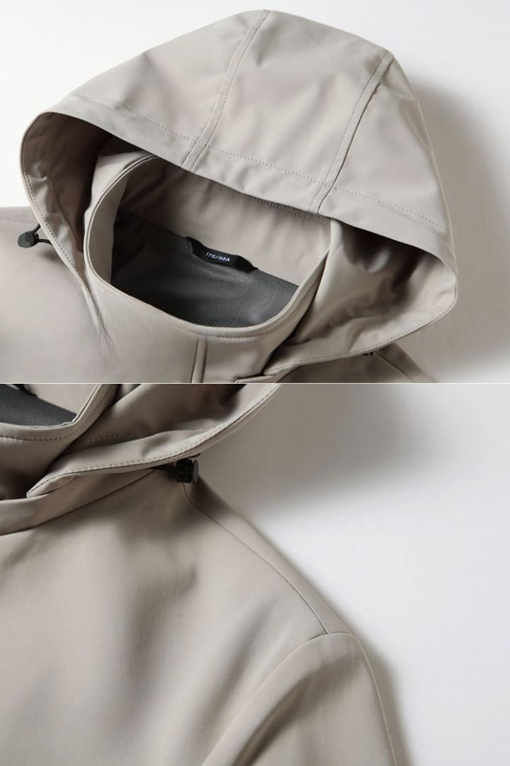 Lightweight soft polyester jacket fabric detail wrinkle resistant material
