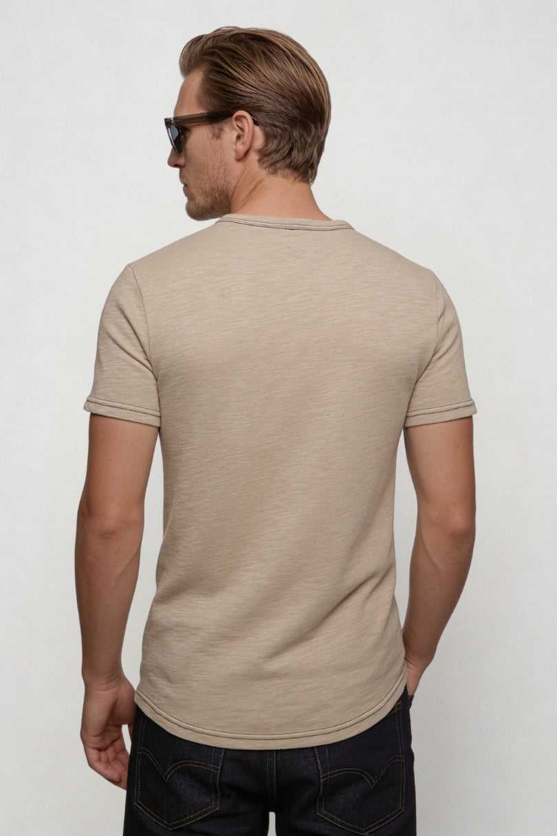 Berk Lightweight Henley Shirt - Sand