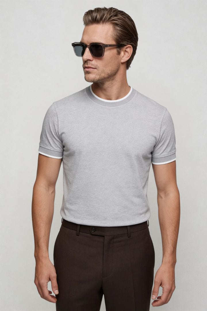 Logan Premium Crew Neck T-Shirt - Gray