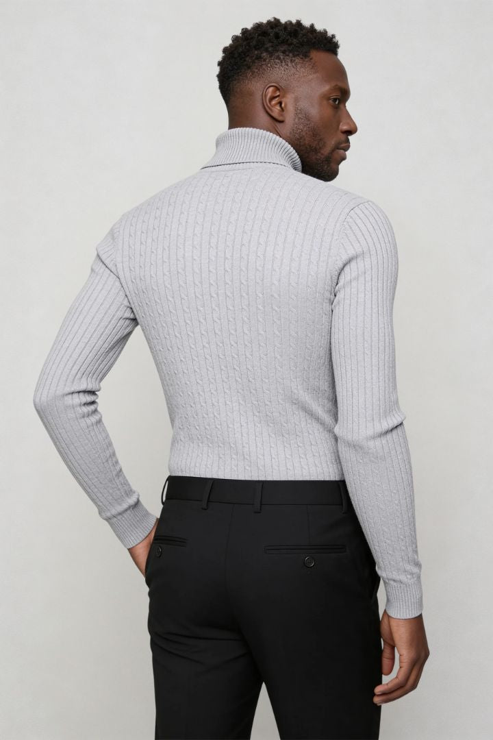 Prescot Cable Turtle Neck - Gray