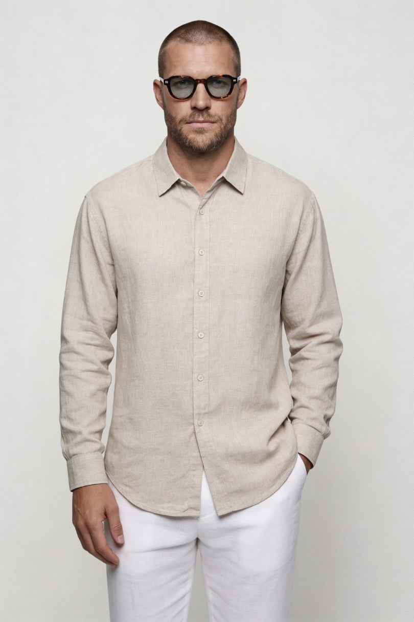 Brooks Linen Summer Shirt - Beige