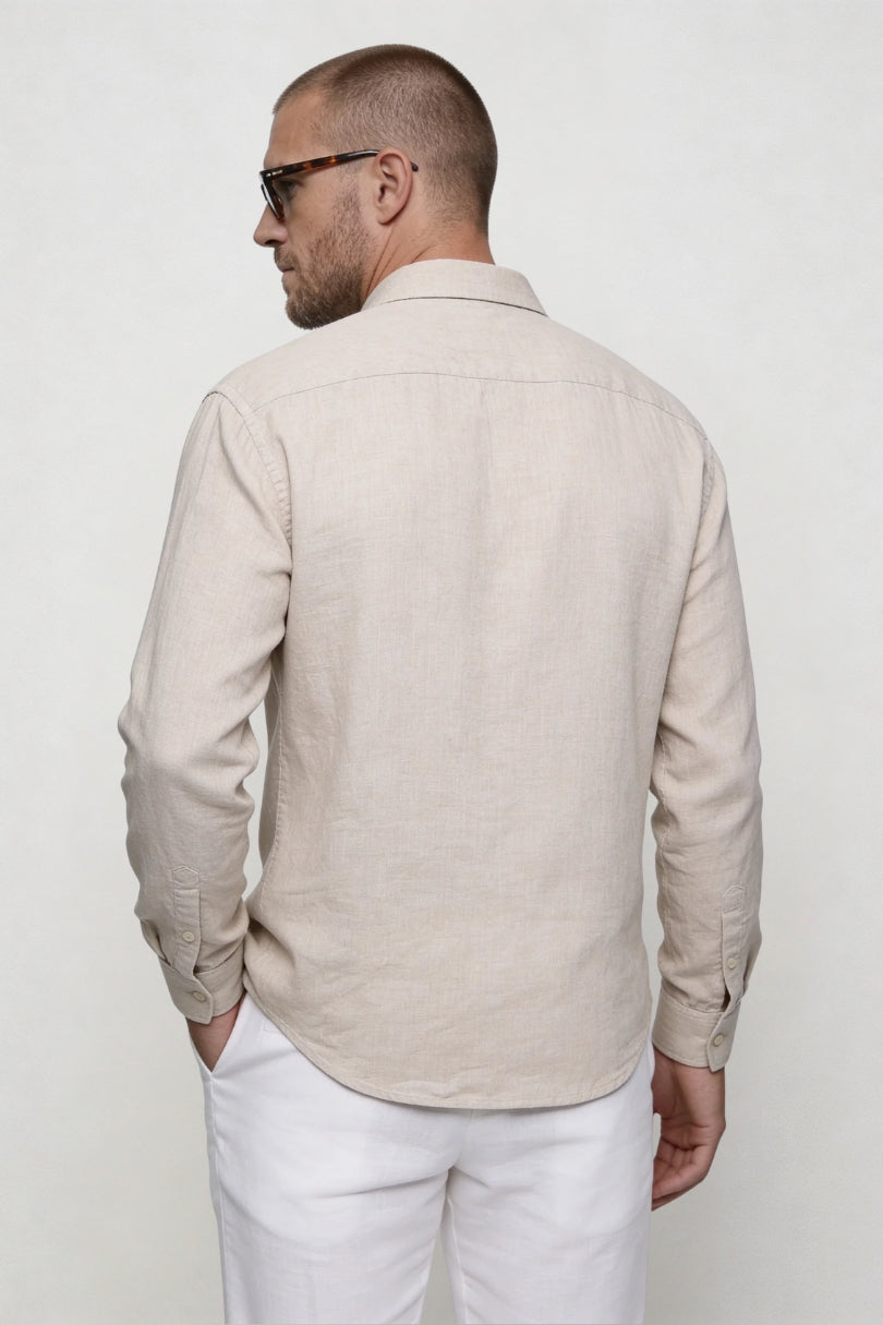 Brooks Linen Summer Shirt - Beige