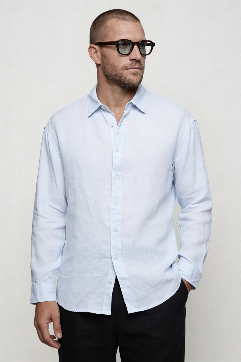 Brooks Linen Summer Shirt - Light Blue