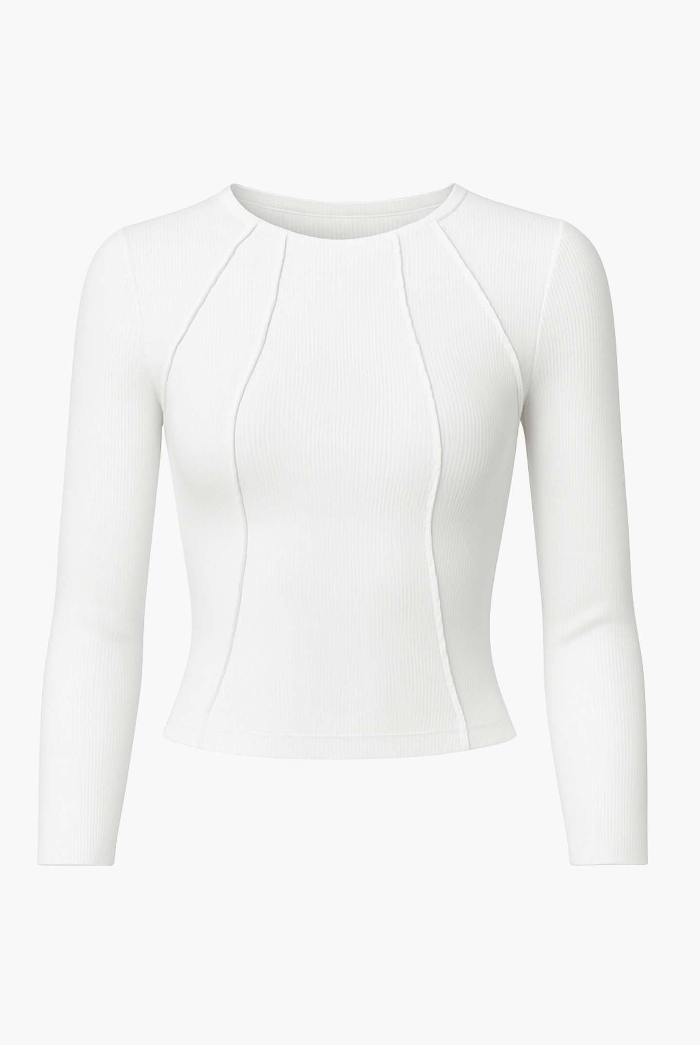 White long-sleeve top on a white background