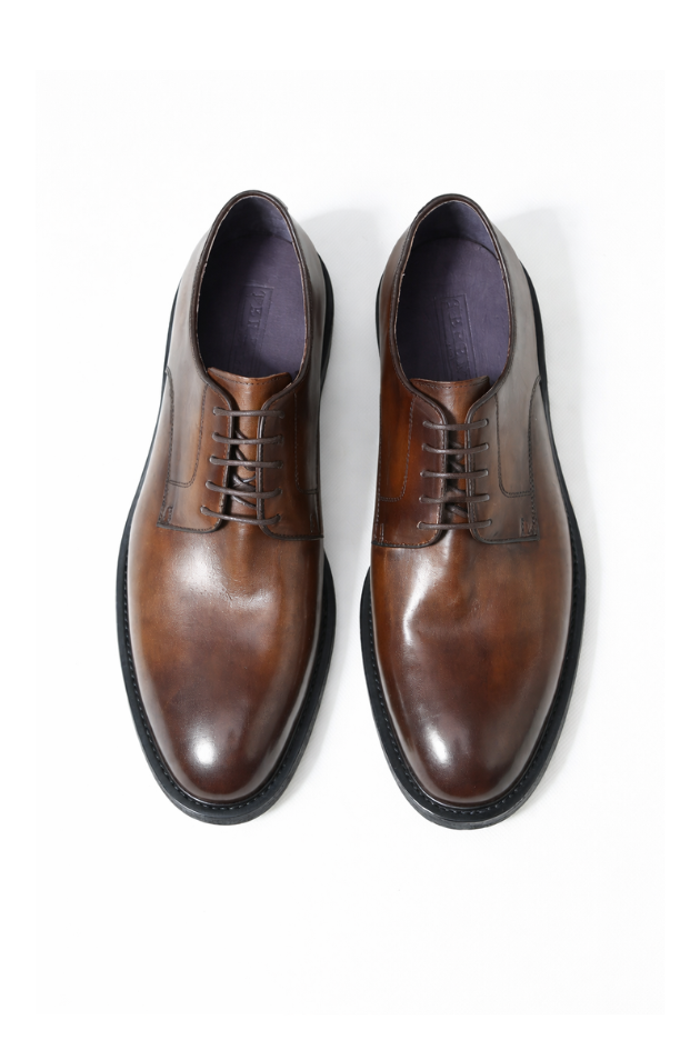 Lawrence Leather Derby Shoes - Brown