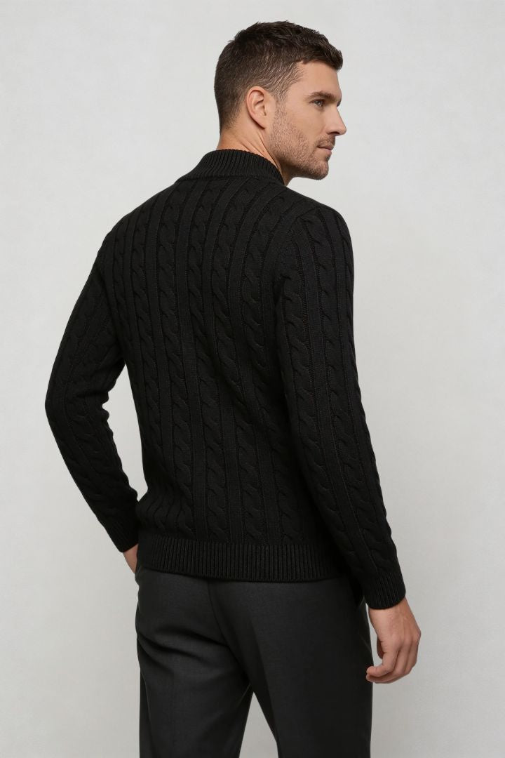 Harbour Quarter-Zip Sweater - Black