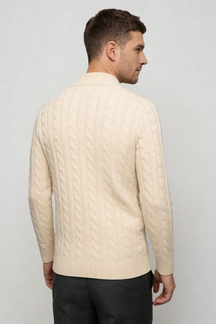 Harbour Quarter-Zip Sweater - Beige