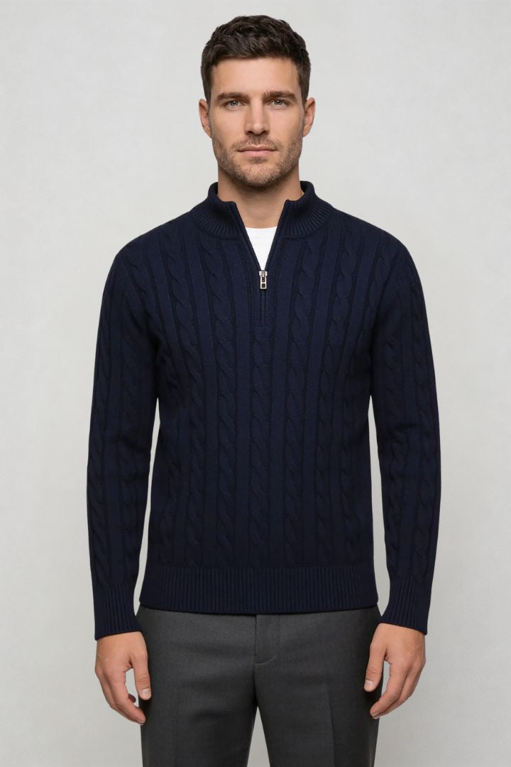 Harbour Quarter-Zip Sweater - Navy