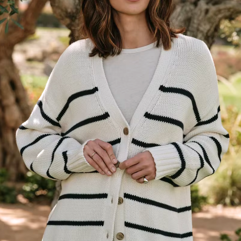 Marin Striped Knit Cardigan