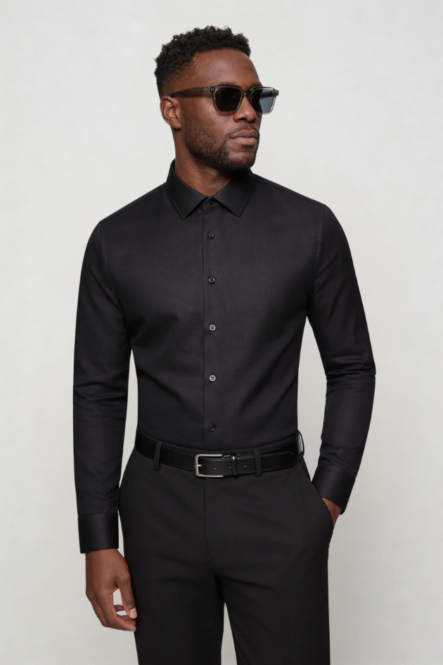 Cole Wrinkle-Free Dress Shirt - Black