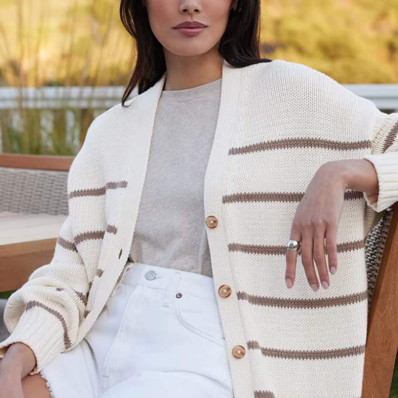 Marin Striped Knit Cardigan