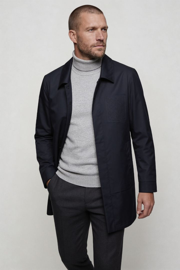 Marco Cotton Blend Jacket - Navy