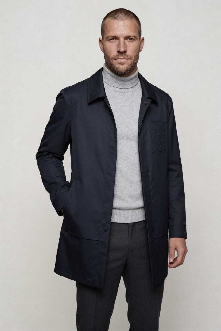 Marco Cotton Blend Jacket - Navy