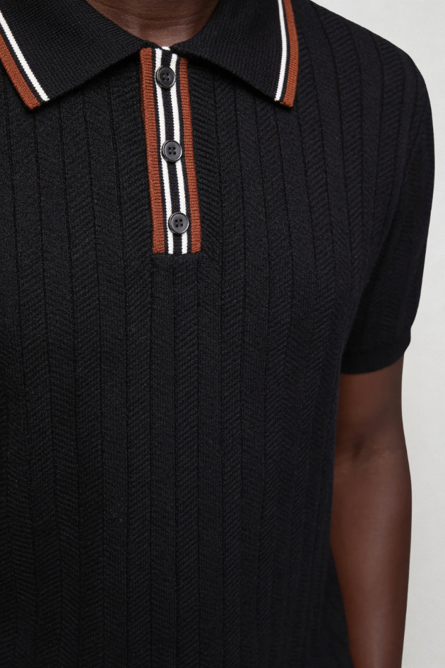 Caleb Knit Polo - Black