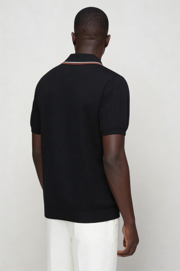 Caleb Knit Polo - Black