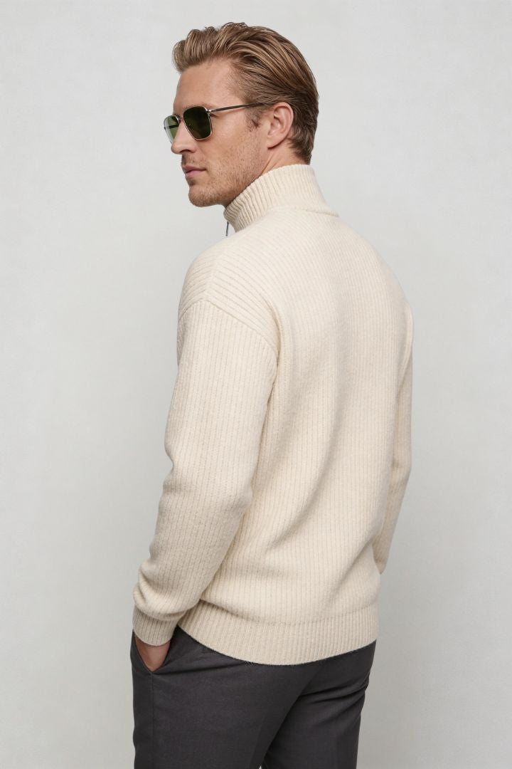 Mason Quarter-Zip Sweater - Beige