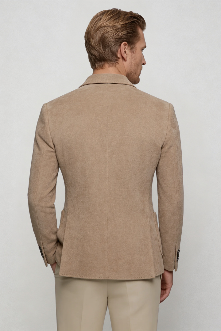 Alvero Suede-Touch Blazer - Sandstone