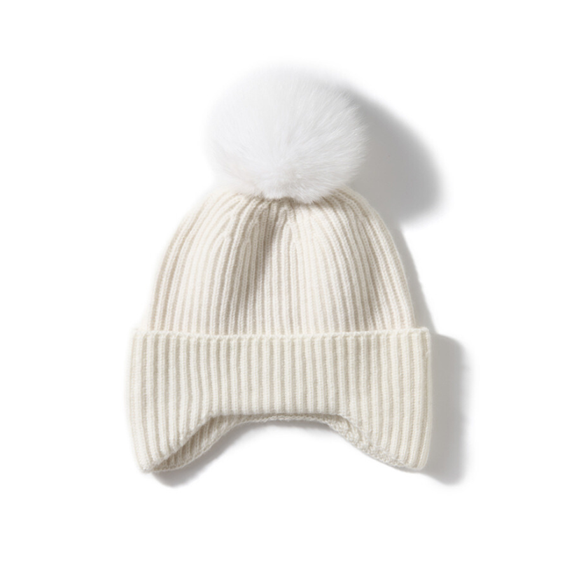 Cashmere Pom Knit Beanie