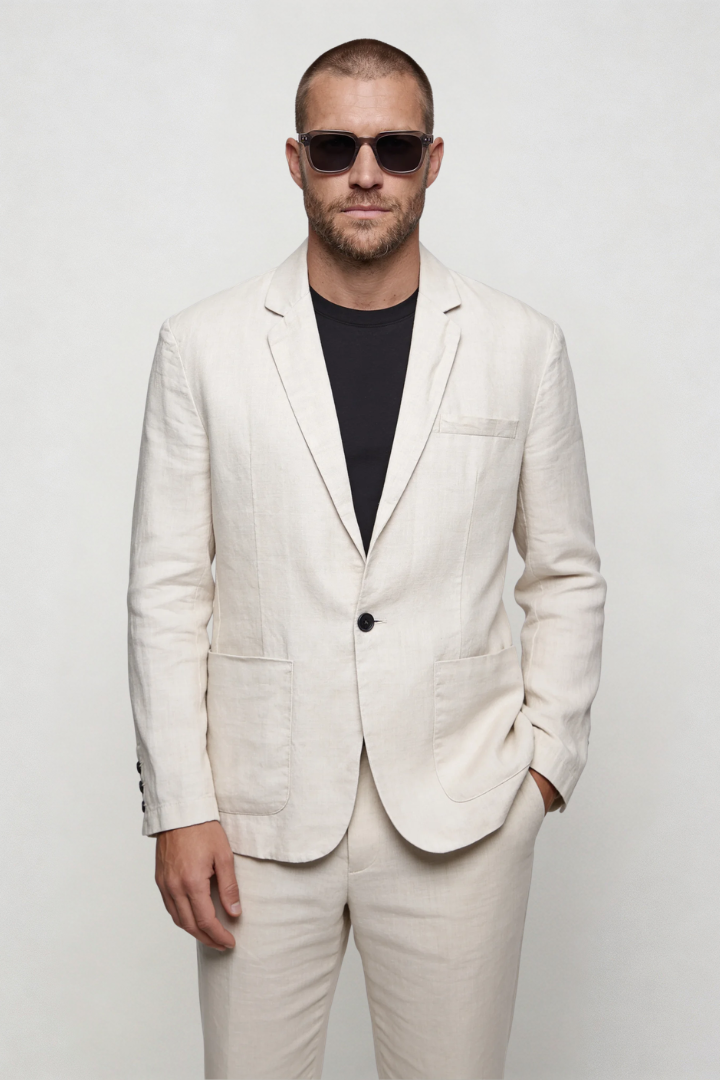 Raffaele Linen Summer Blazer - Beige