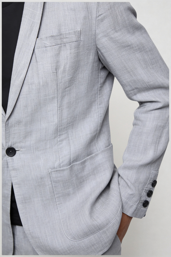 Raffaele Linen Summer Blazer - Gray