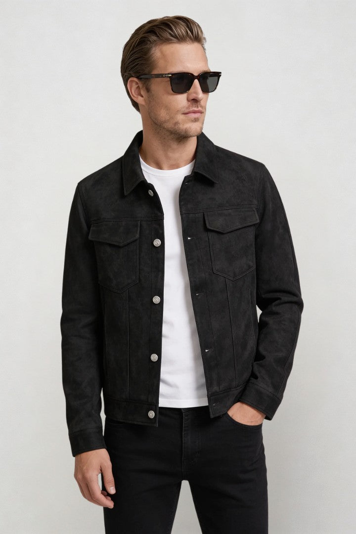 Alessio Trucker Jacket - Black