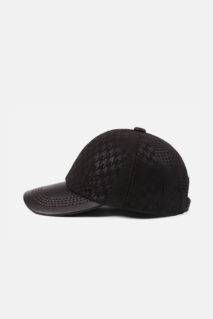 Men’s Lavencio genuine leather baseball cap in brown