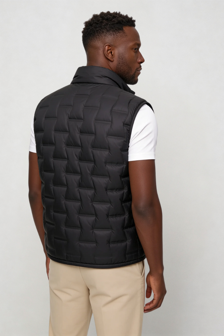 Liam Lightweight Puffer Vest - Black