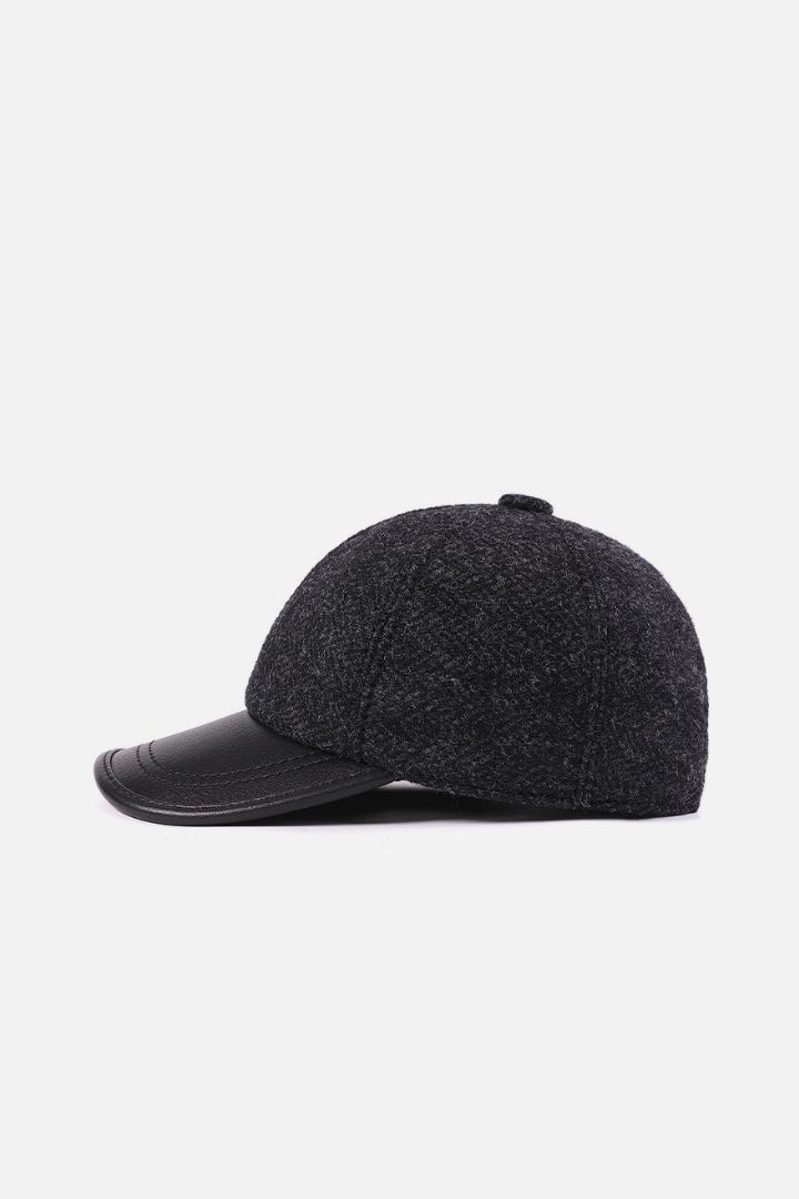Marco Pure Wool Baseball Cap - Black
