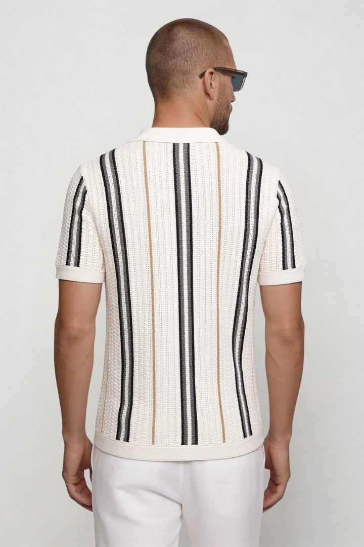 Noah Textured Knit Shirt - Ivory