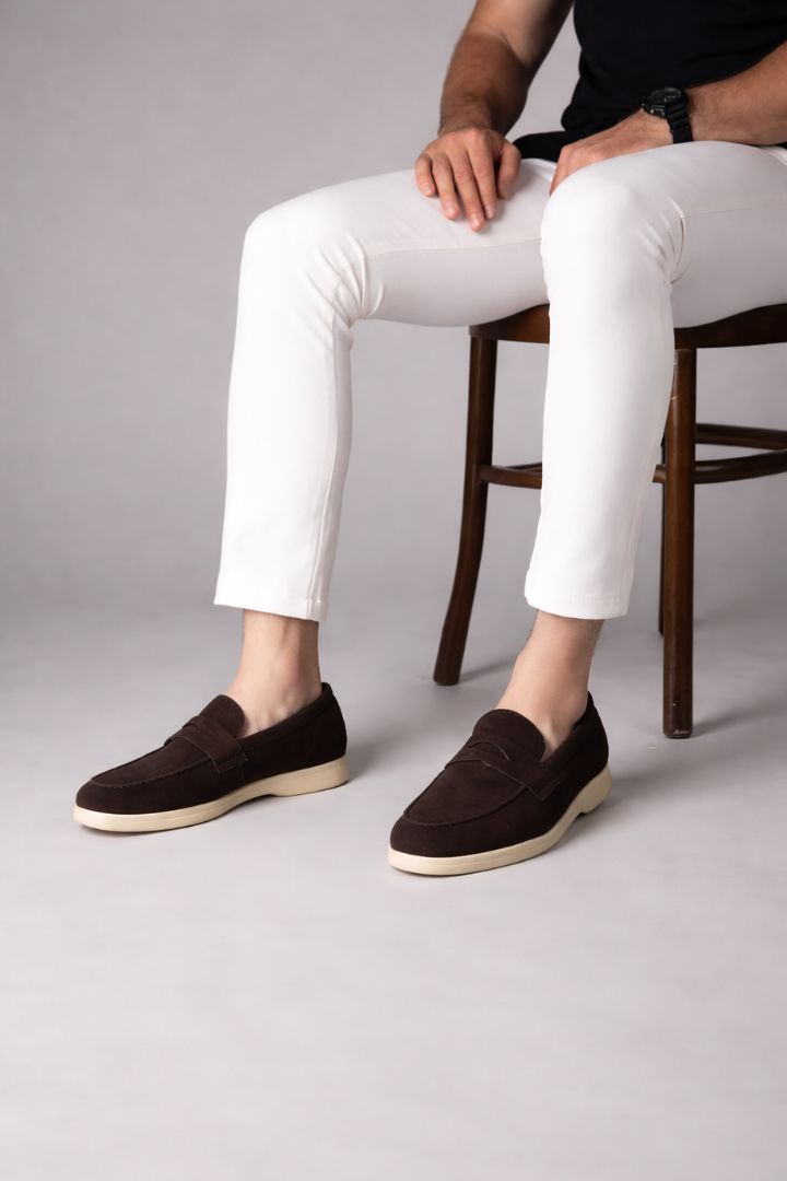 Valerio Refined Suede Penny Loafers - Brown
