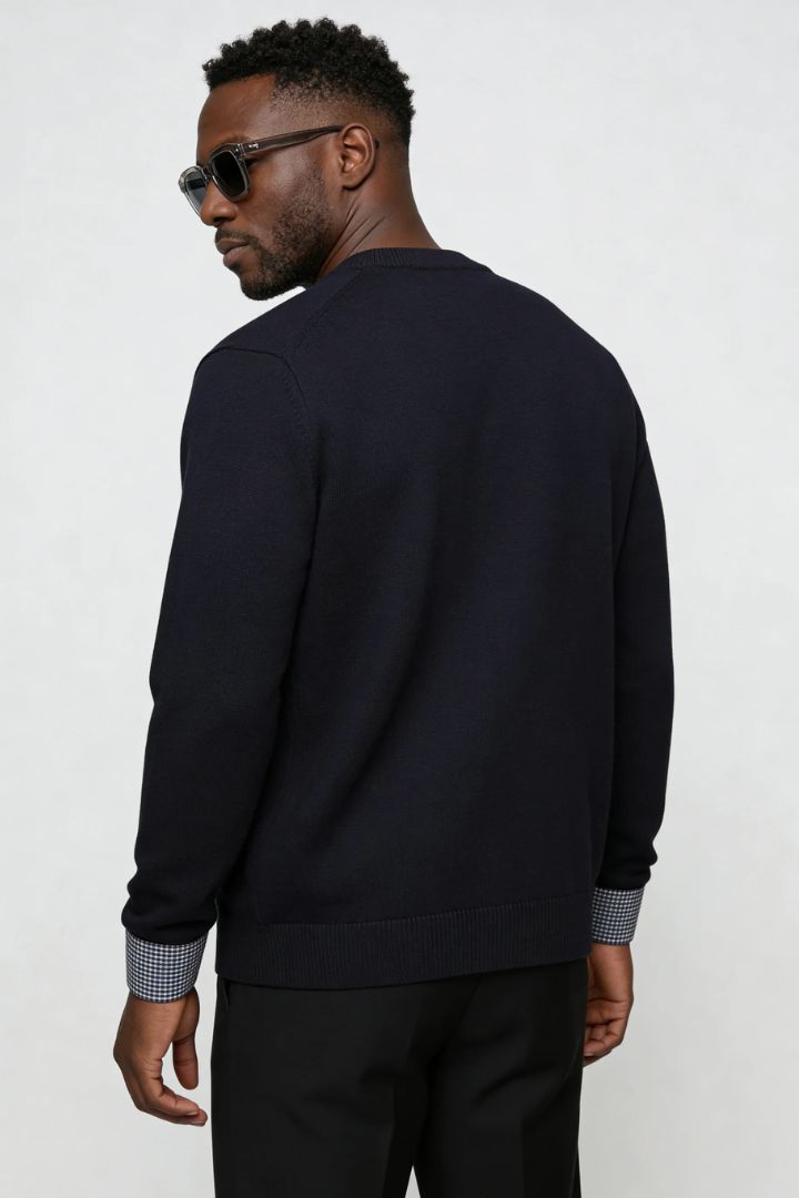 mens navy knit button cardigan sweater lightweight