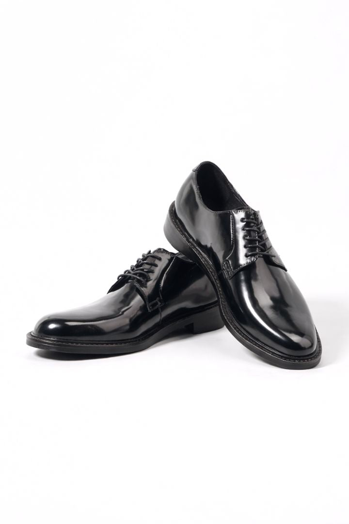 Marcello Leather Derby Shoes - Black