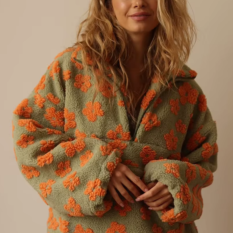 Floral Fleece Pullover