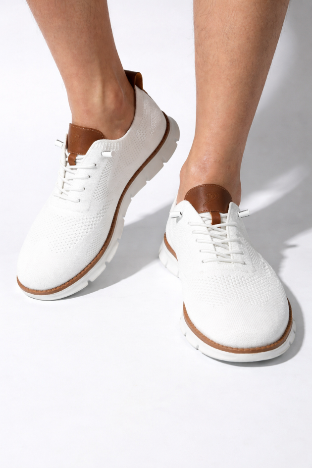 Elio Breathable Knit Sneakers - Pure White