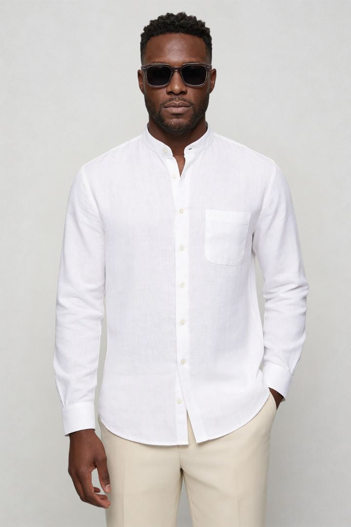 Reid Premium Linen Shirt - White