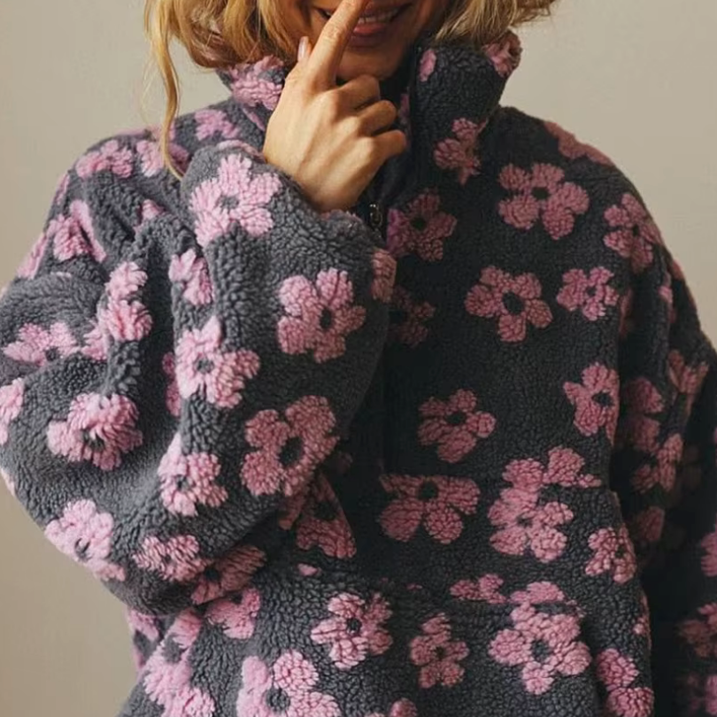 Floral Fleece Pullover