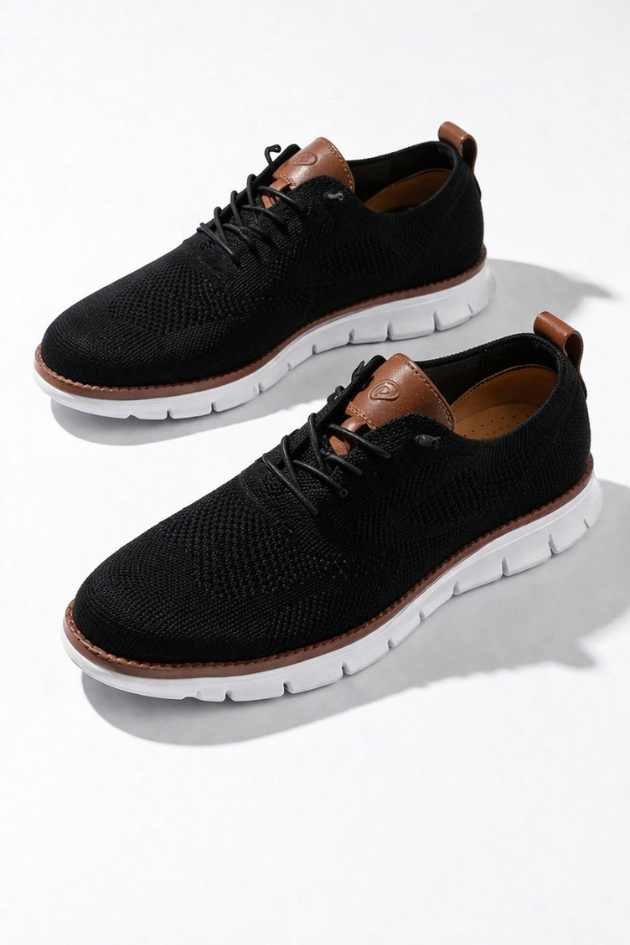 Elio Breathable Knit Sneakers - Black