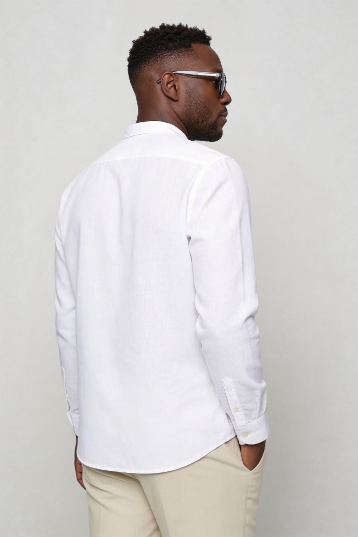 Reid Premium Linen Shirt - White