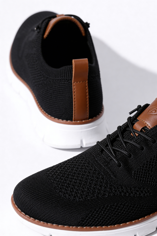 Elio Breathable Knit Sneakers - Black