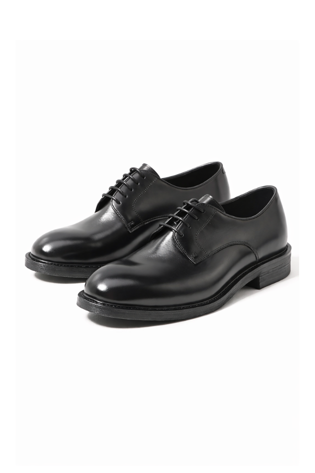 Men’s black leather derby shoes black formal dress shoes top grain cowhide business shoes from Lavencio