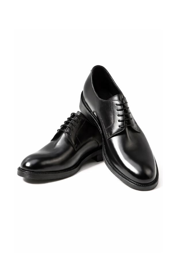 Men’s black leather derby shoes black formal dress shoes top grain cowhide business shoes