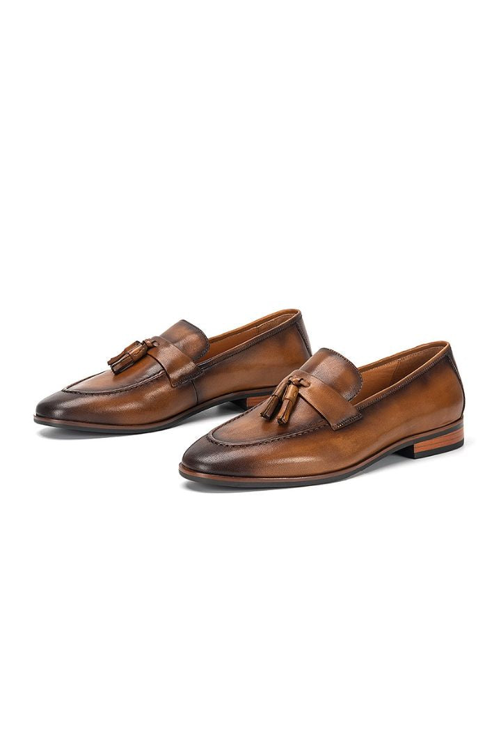 Bruno Top-Grain Tassel Loafer - Brown