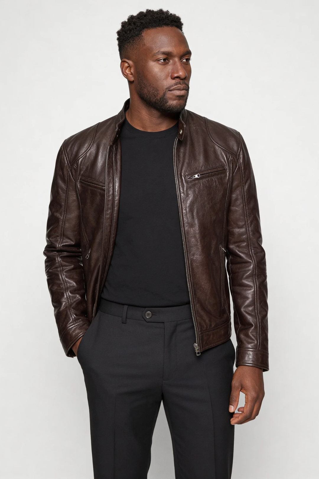 Malvion Leather Jacket - Brown