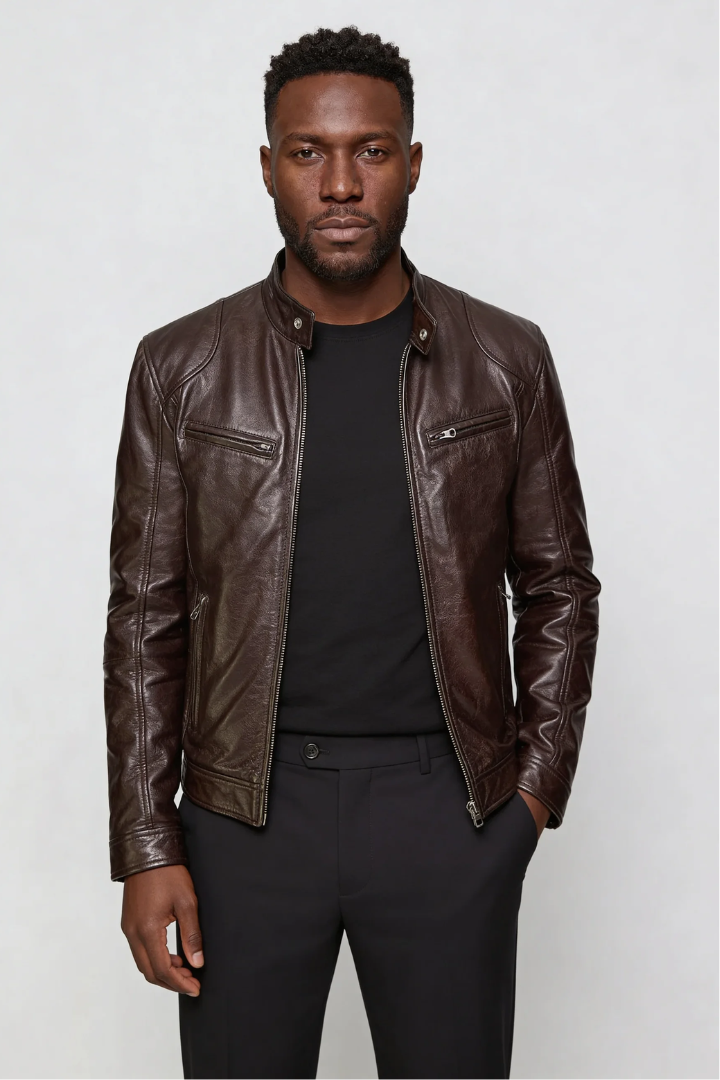 Malvion Leather Jacket - Brown