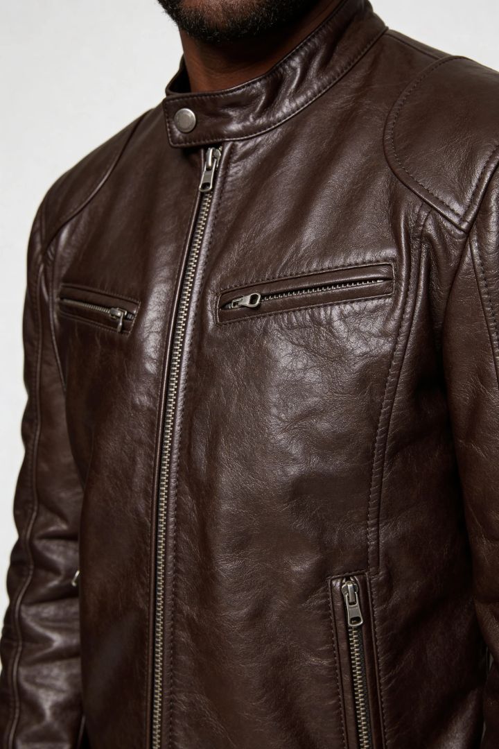Malvion Leather Jacket - Brown