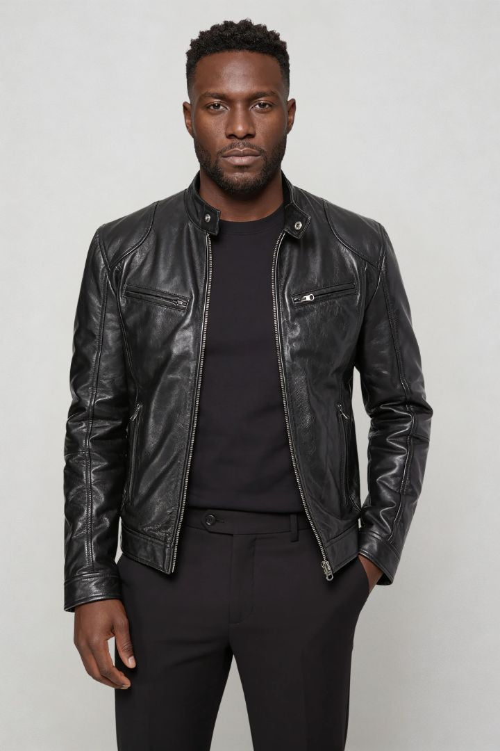 Malvion Leather Jacket - Black