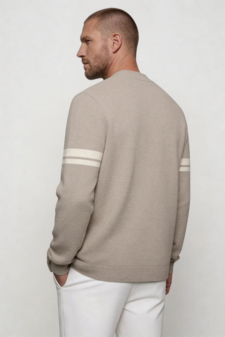 Kobe Stripe Knit Cardigan - Sand